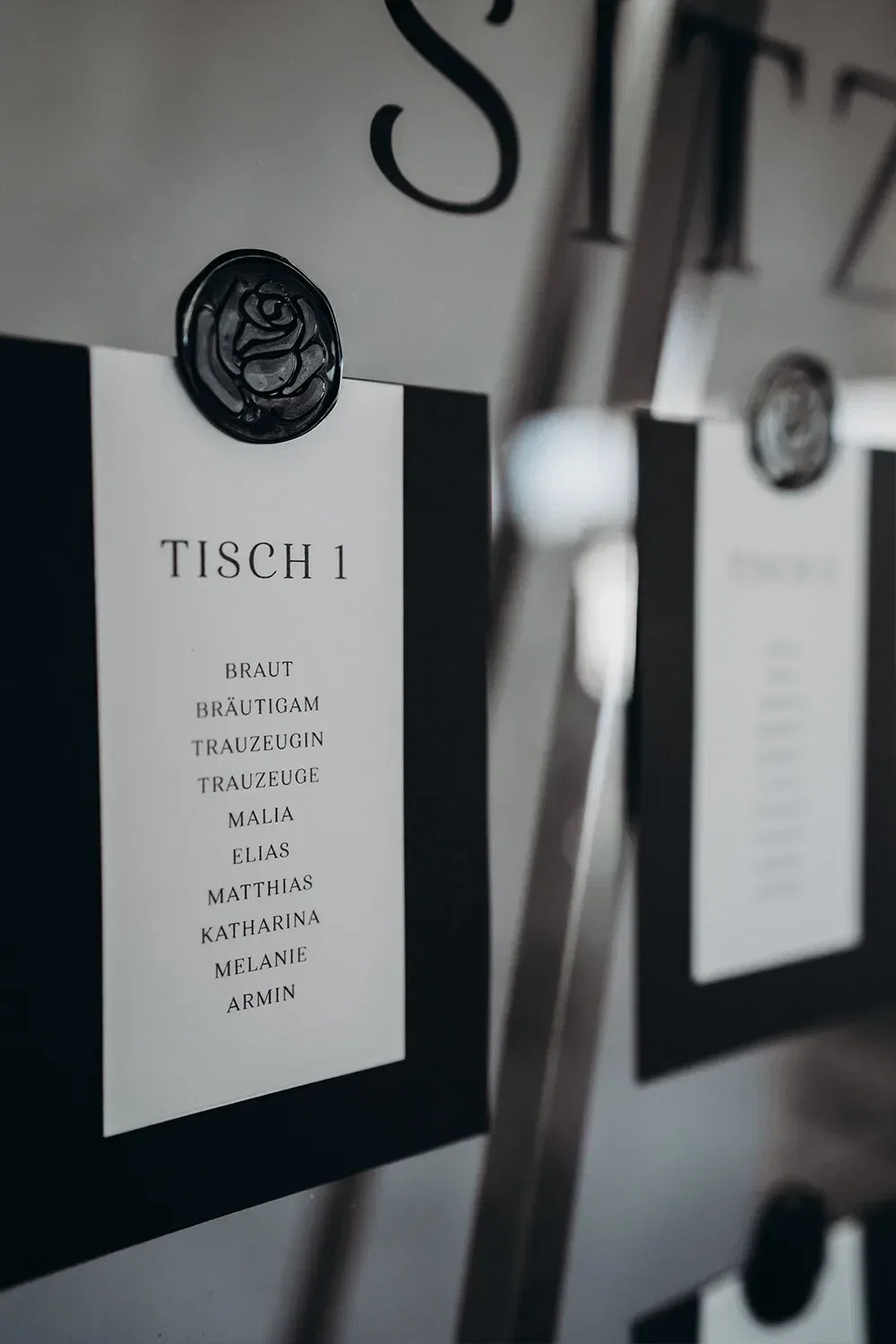 Fine Art Hochzeitskonzept - Tischkarten