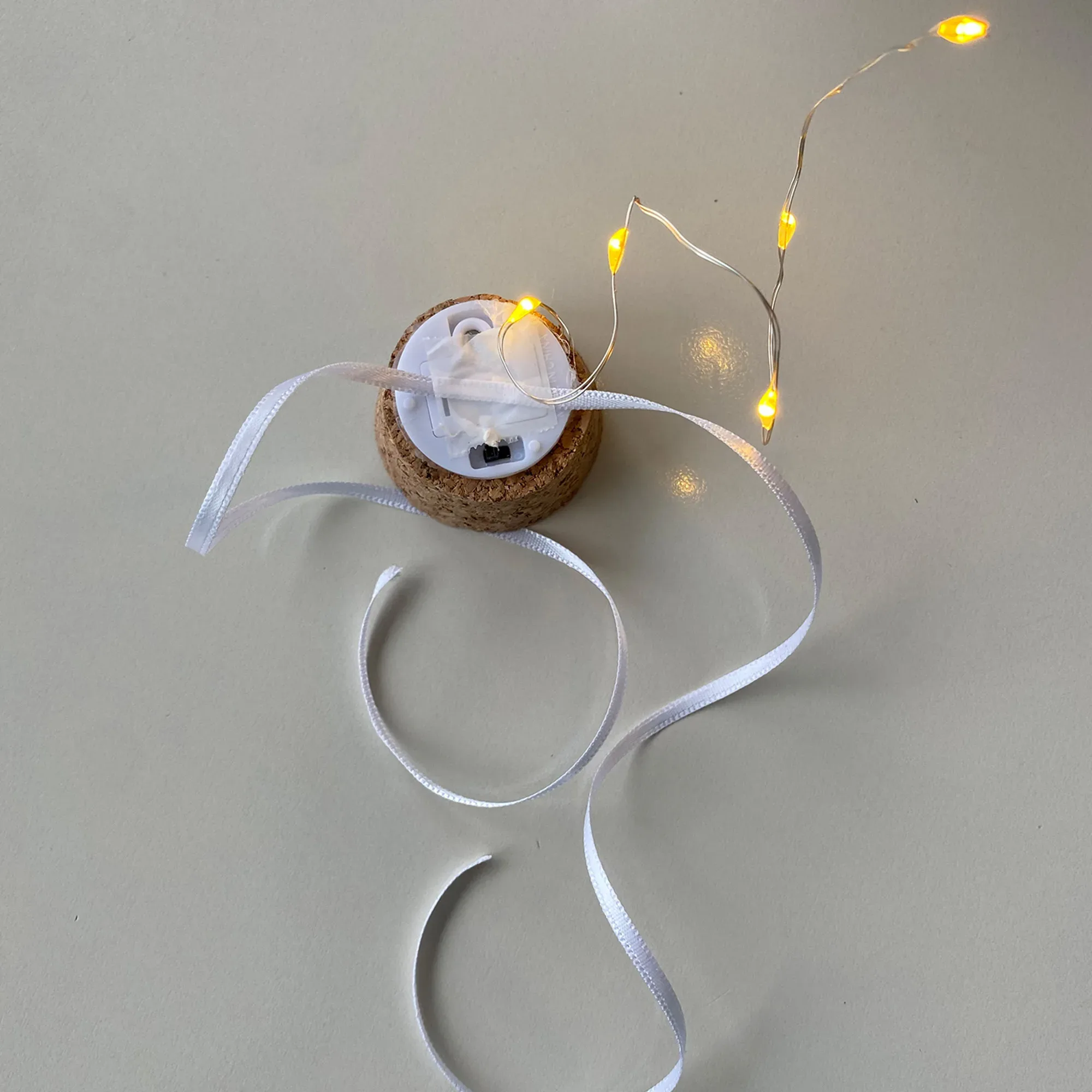 Flaschenkorken mit Lichterkette