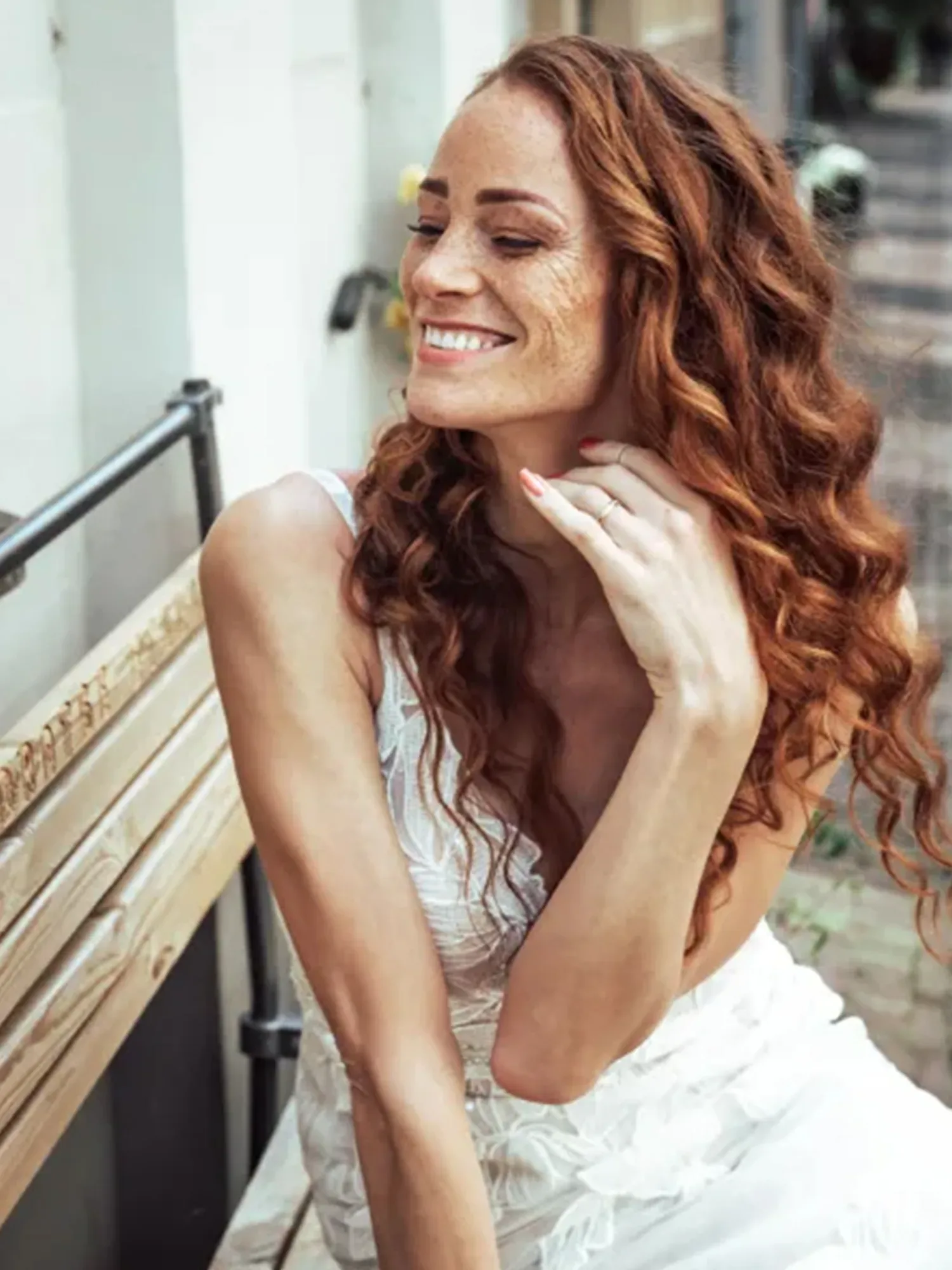 Braut mit welligen Haar