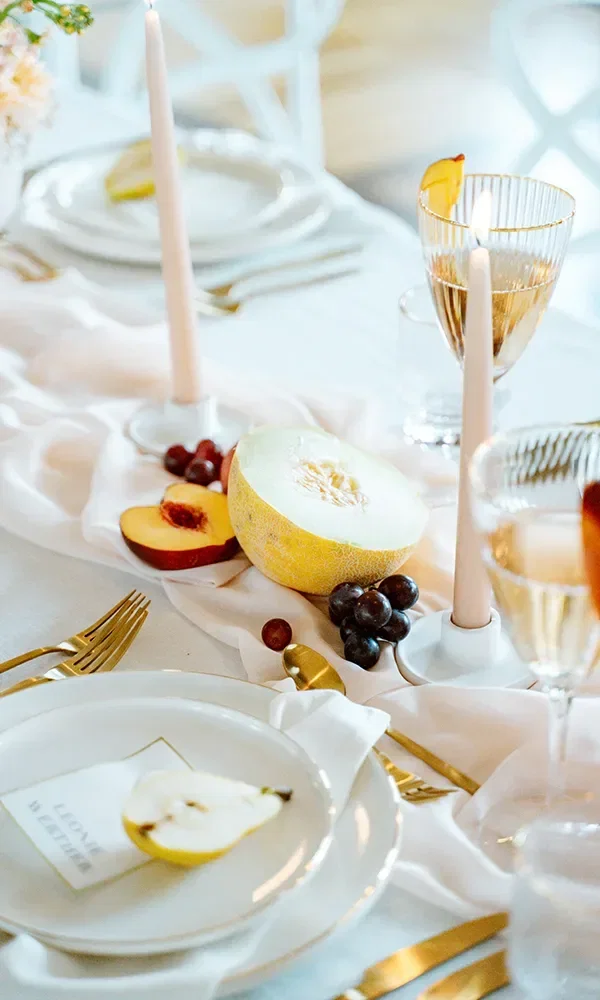 Table Setting bei einer Hochzeit