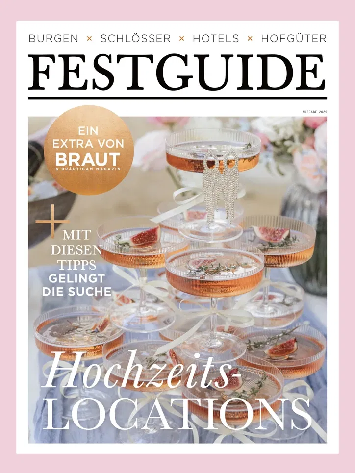 Festguide 2025 Cover mit exklusiven Tipps für Hochzeitslocations in Deutschland