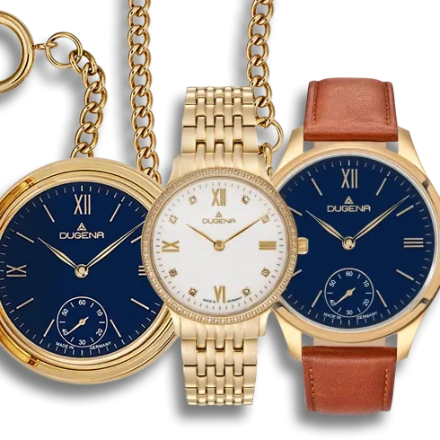 Dugena Hochzeitsuhren-Set „Paris Love Story“ mit blauen Zifferblättern – ausdrucksstark & elegant